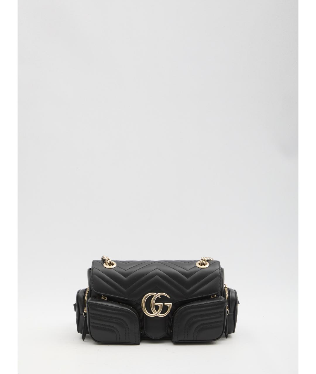 GUCCI Черная кожаная сумка через плечо, фото 5