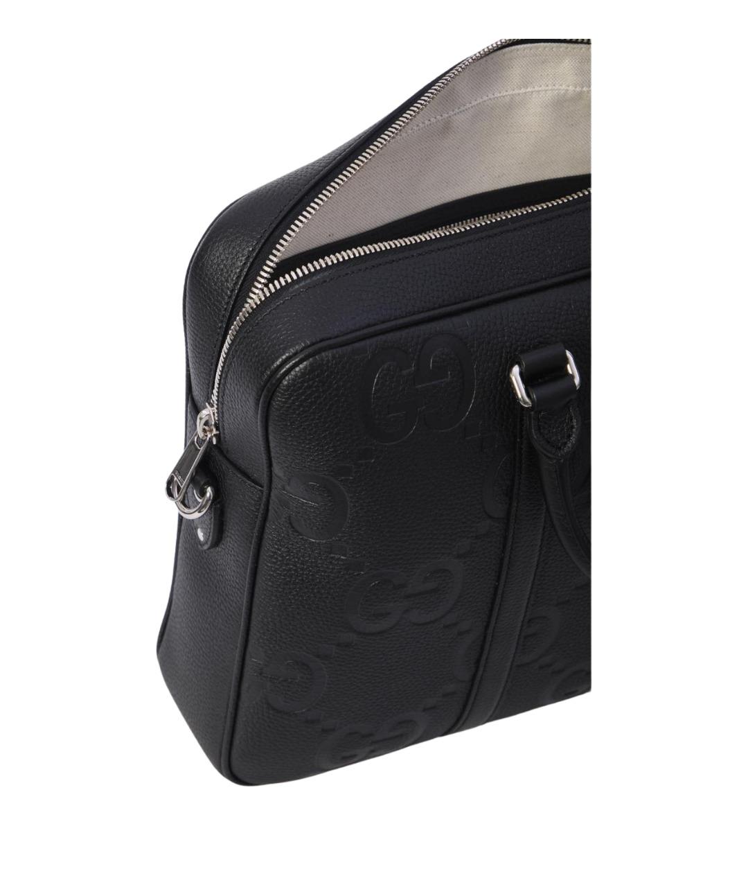 GUCCI Черный кожаный портфель, фото 4