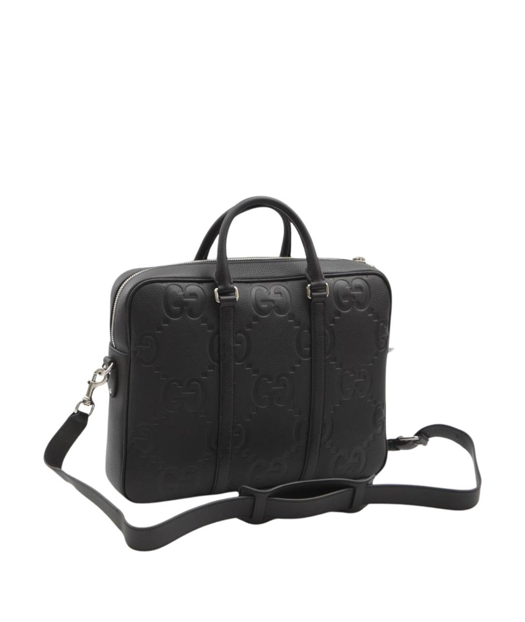 GUCCI Черный кожаный портфель, фото 2