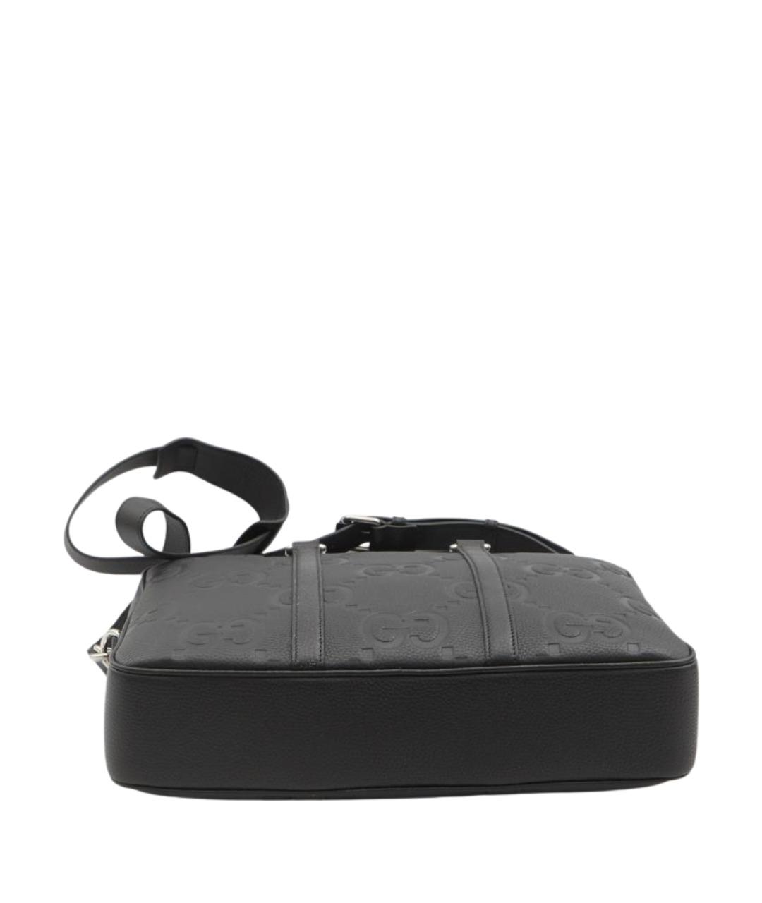 GUCCI Черный кожаный портфель, фото 3