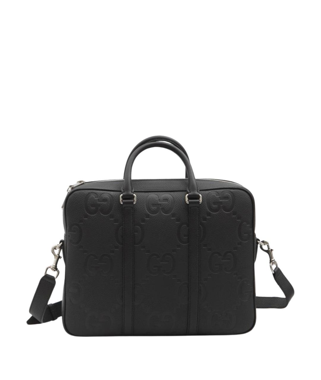 GUCCI Черный кожаный портфель, фото 5