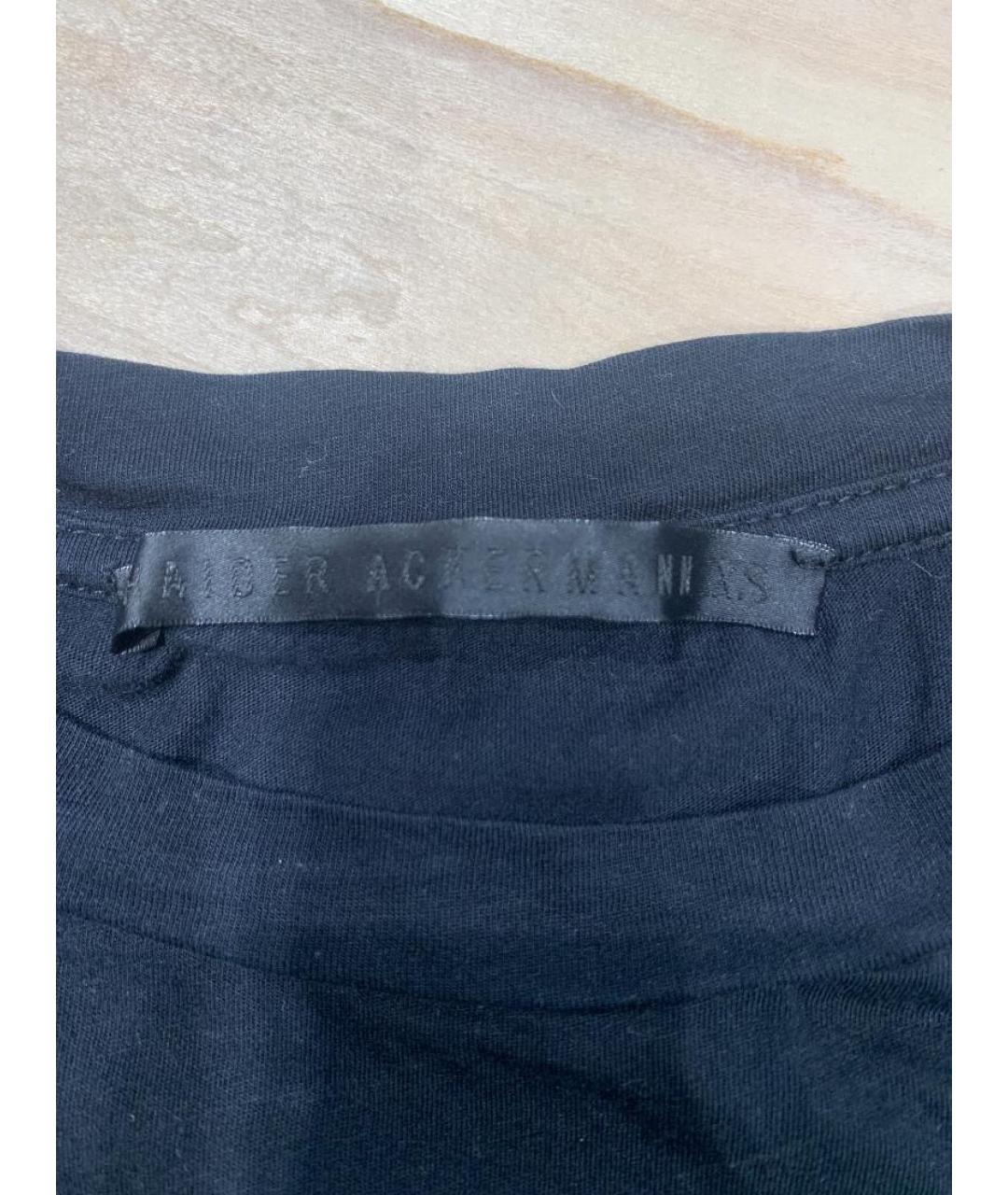 HAIDER ACKERMANN Черная хлопковая футболка, фото 3
