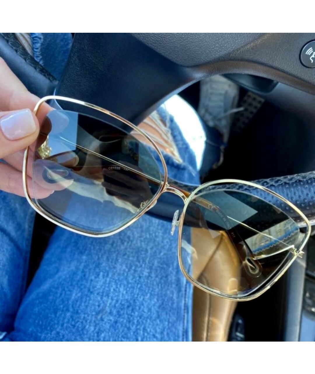 CHLOE Коричневые металлические солнцезащитные очки, фото 2