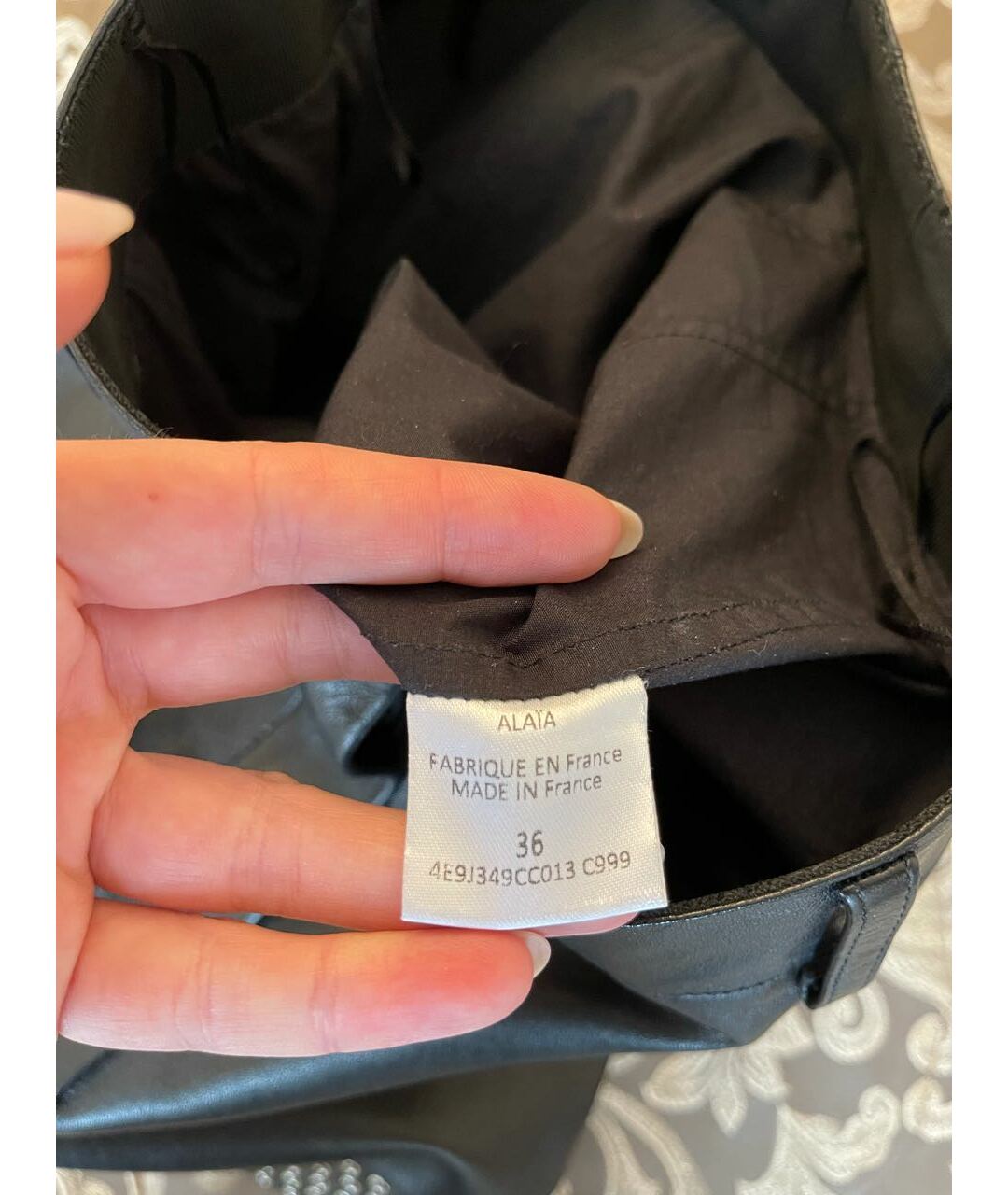 ALAIA Черная кожаная юбка-шорты, фото 5