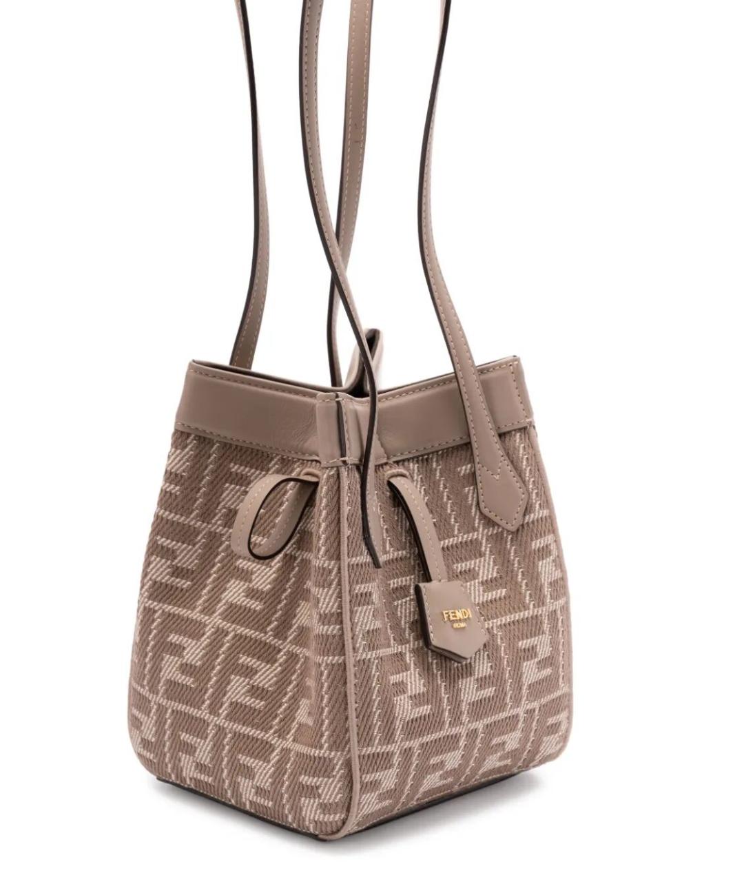 FENDI Бежевая кожаная сумка через плечо, фото 2