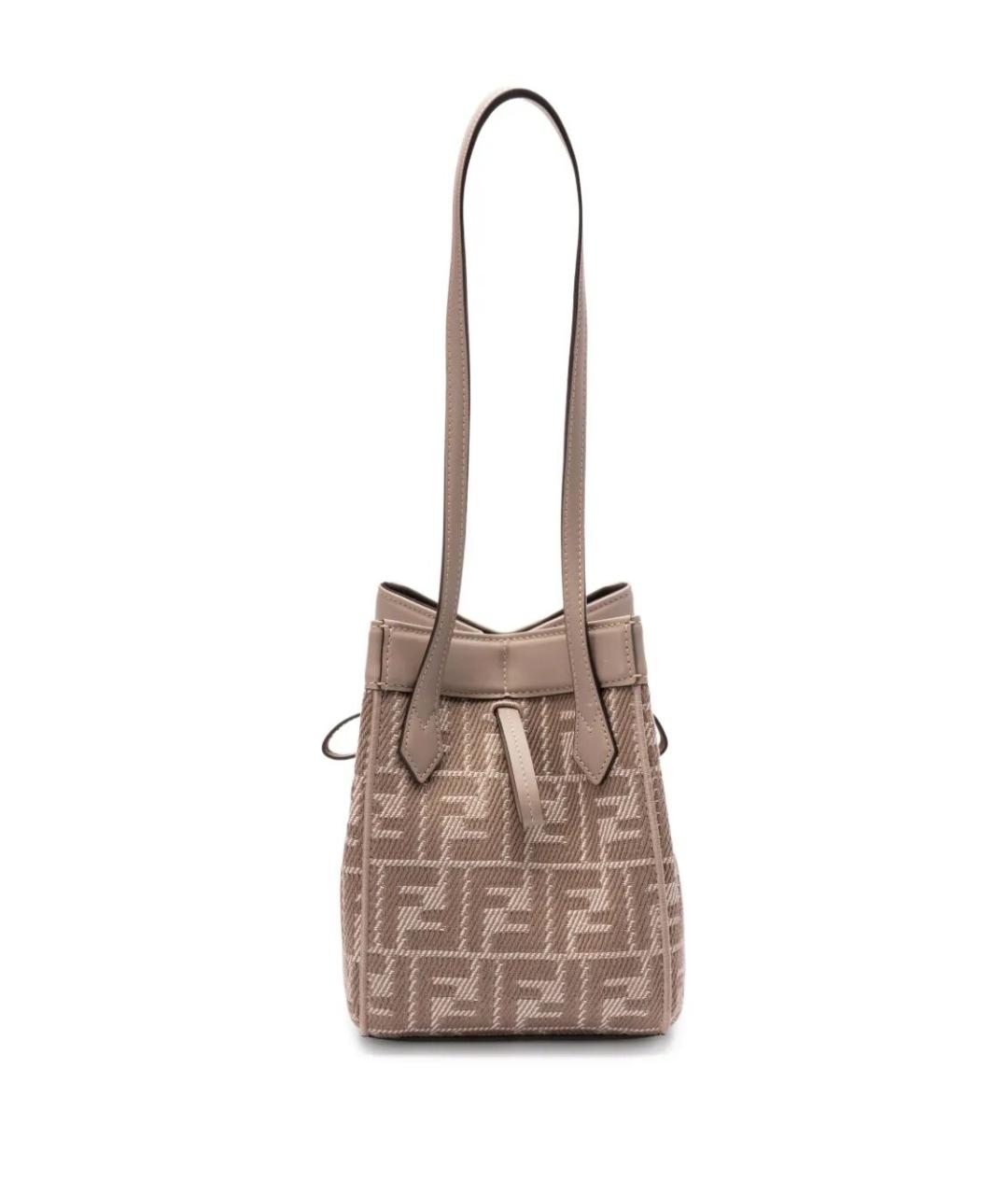 FENDI Бежевая кожаная сумка через плечо, фото 5