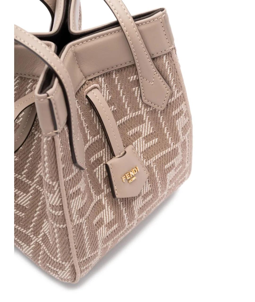 FENDI Бежевая кожаная сумка через плечо, фото 3