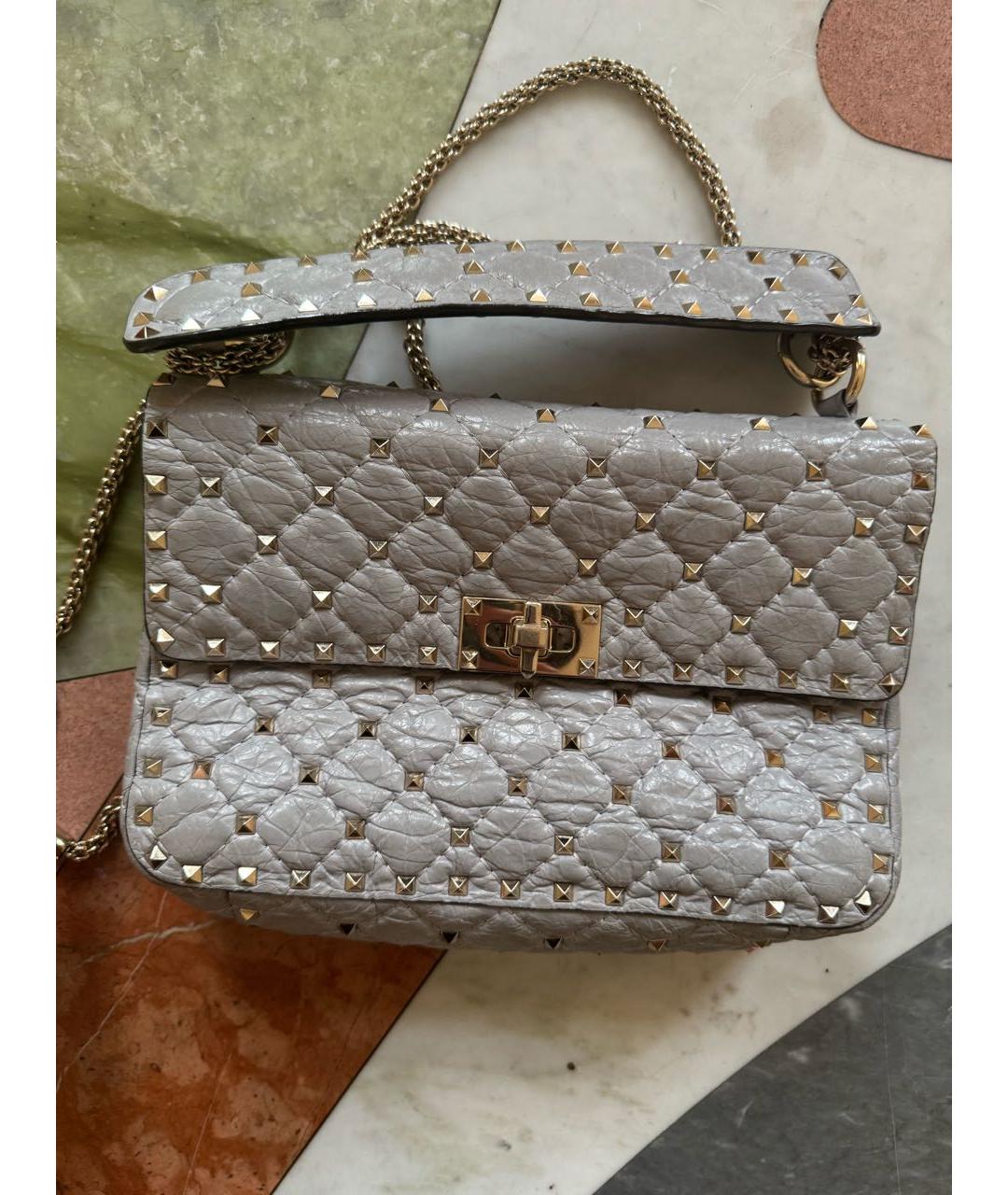 VALENTINO Голубая кожаная сумка через плечо, фото 5