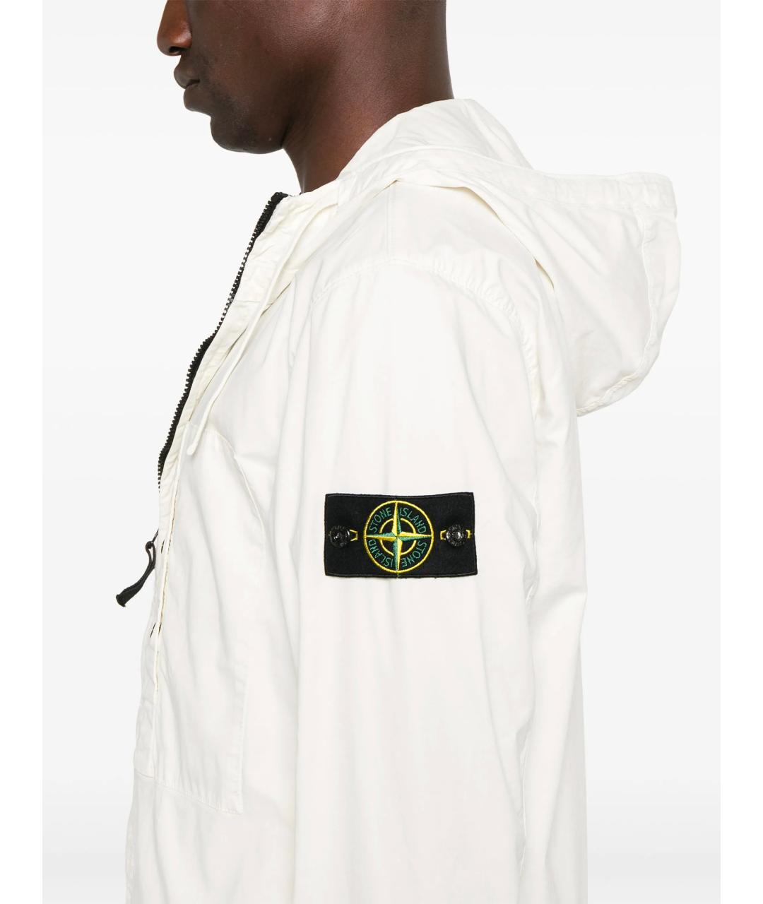 STONE ISLAND Белая хлопковая куртка, фото 5