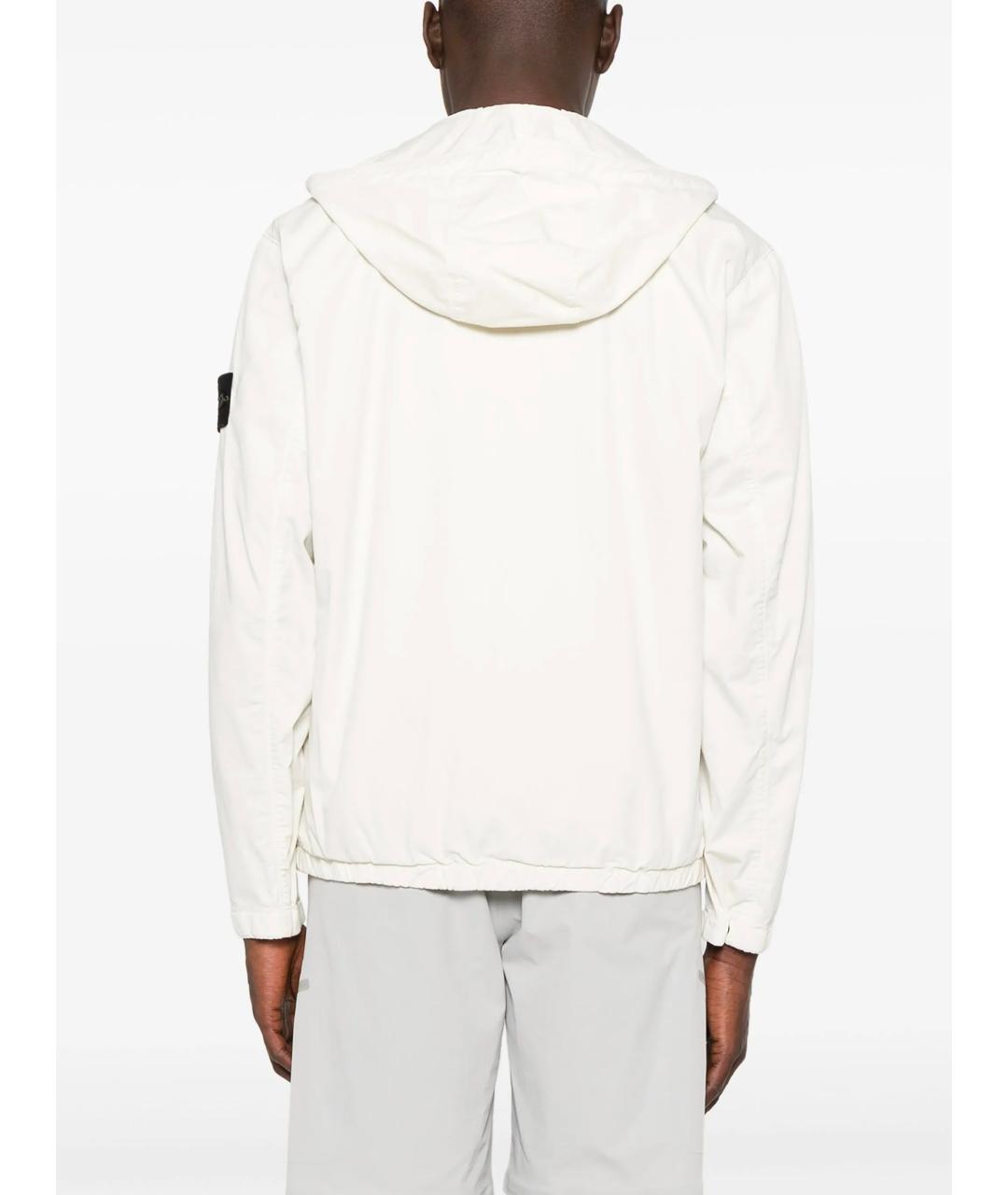 STONE ISLAND Белая хлопковая куртка, фото 4
