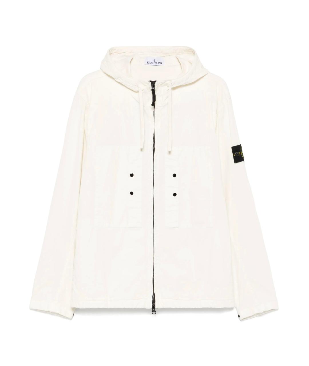 STONE ISLAND Белая хлопковая куртка, фото 1