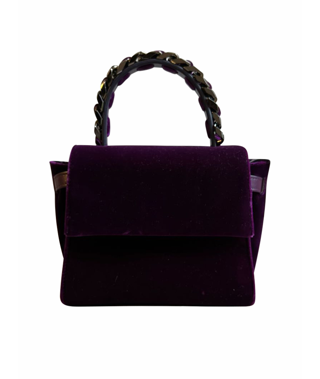 ELENA GHISELLINI Фиолетовая бархатная сумка тоут, фото 1