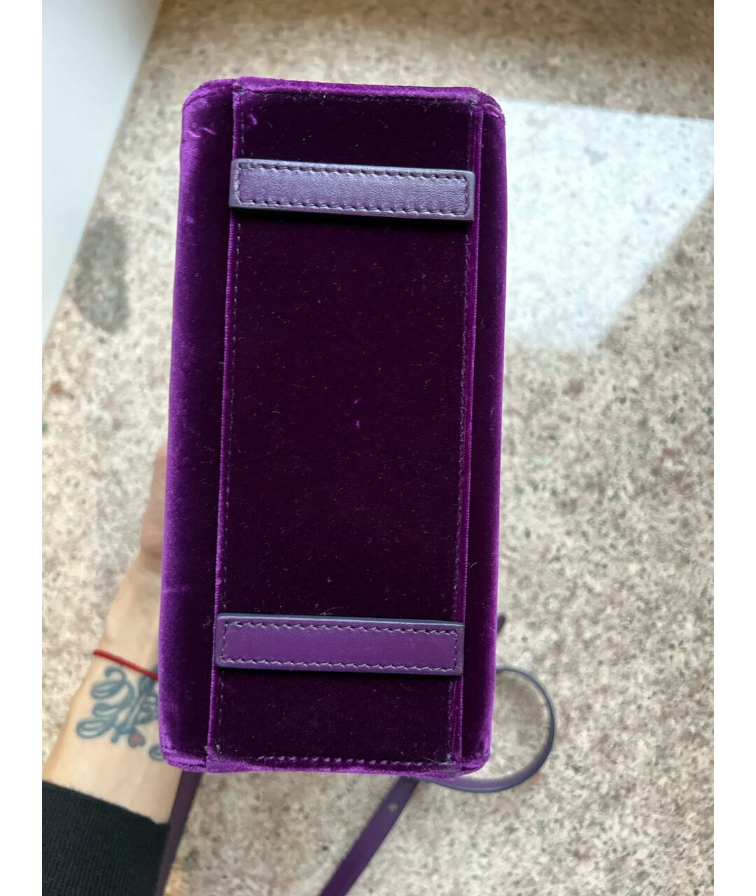 ELENA GHISELLINI Фиолетовая бархатная сумка тоут, фото 5