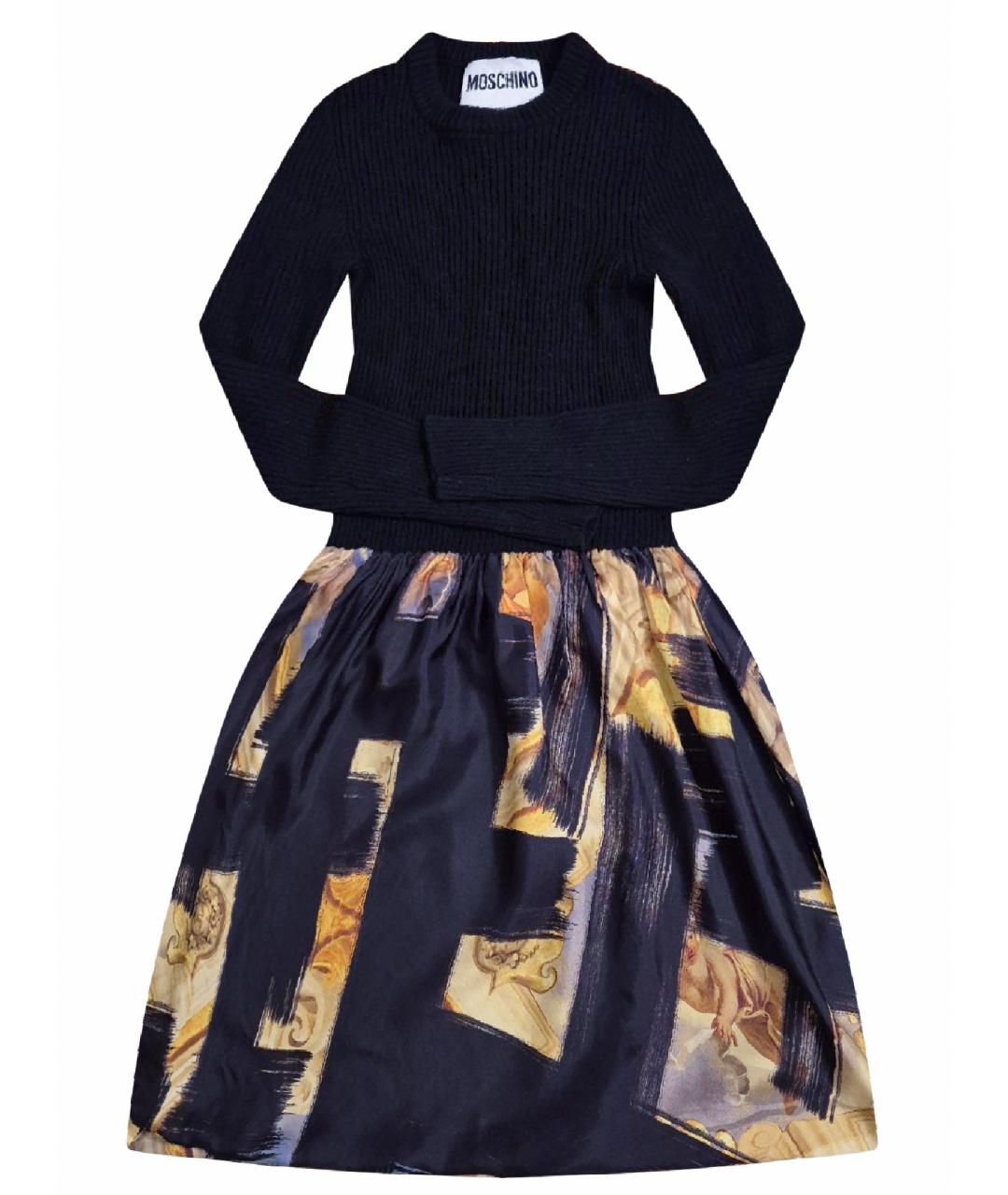 MOSCHINO Черное кашемировое повседневное платье, фото 1