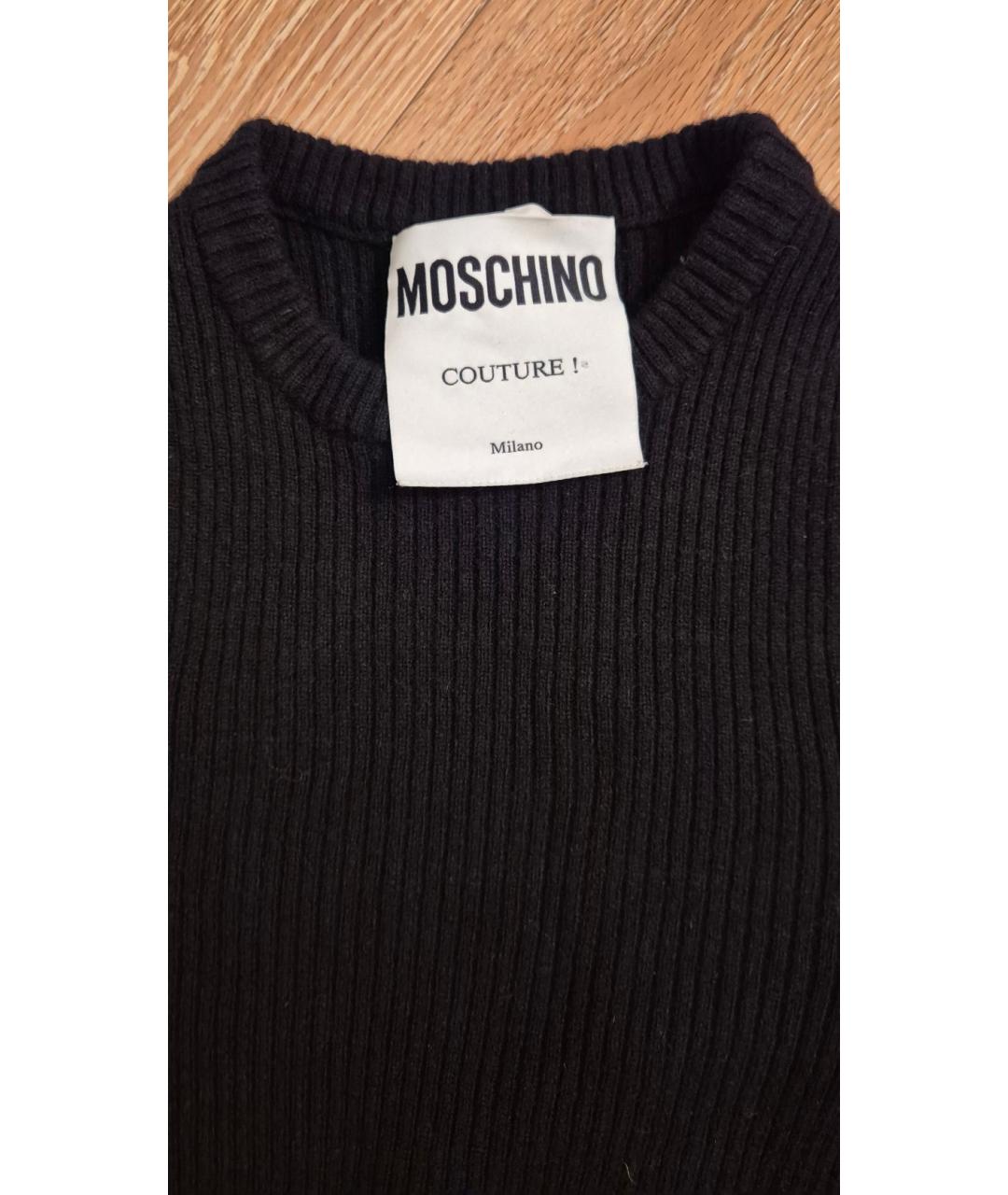 MOSCHINO Черное кашемировое повседневное платье, фото 3