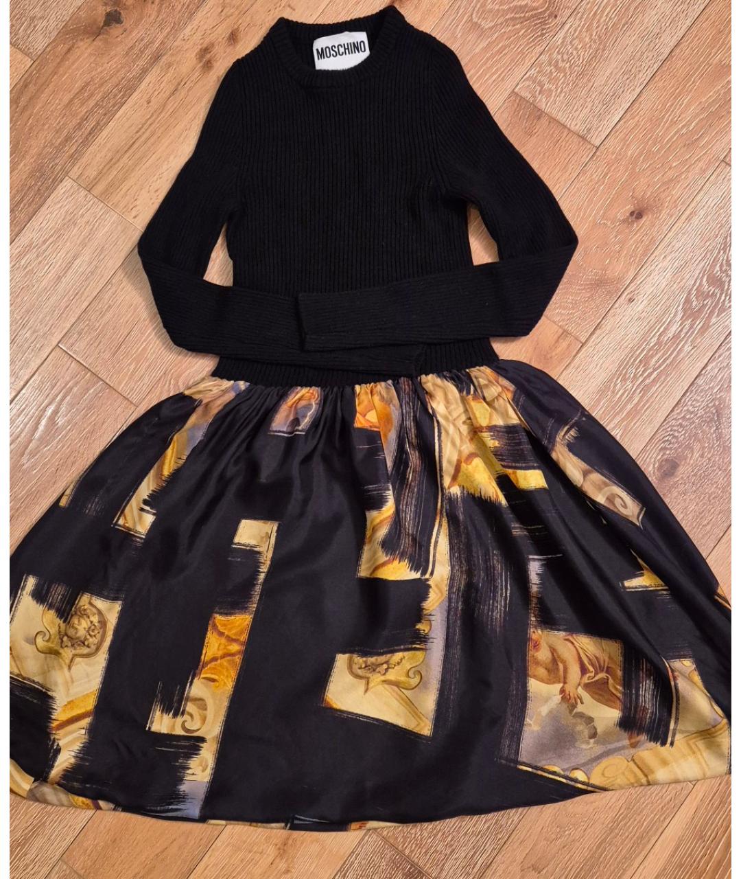 MOSCHINO Черное кашемировое повседневное платье, фото 9