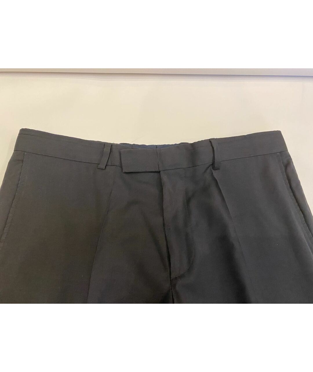 HUGO BOSS Темно-синие шерстяные классические брюки, фото 4
