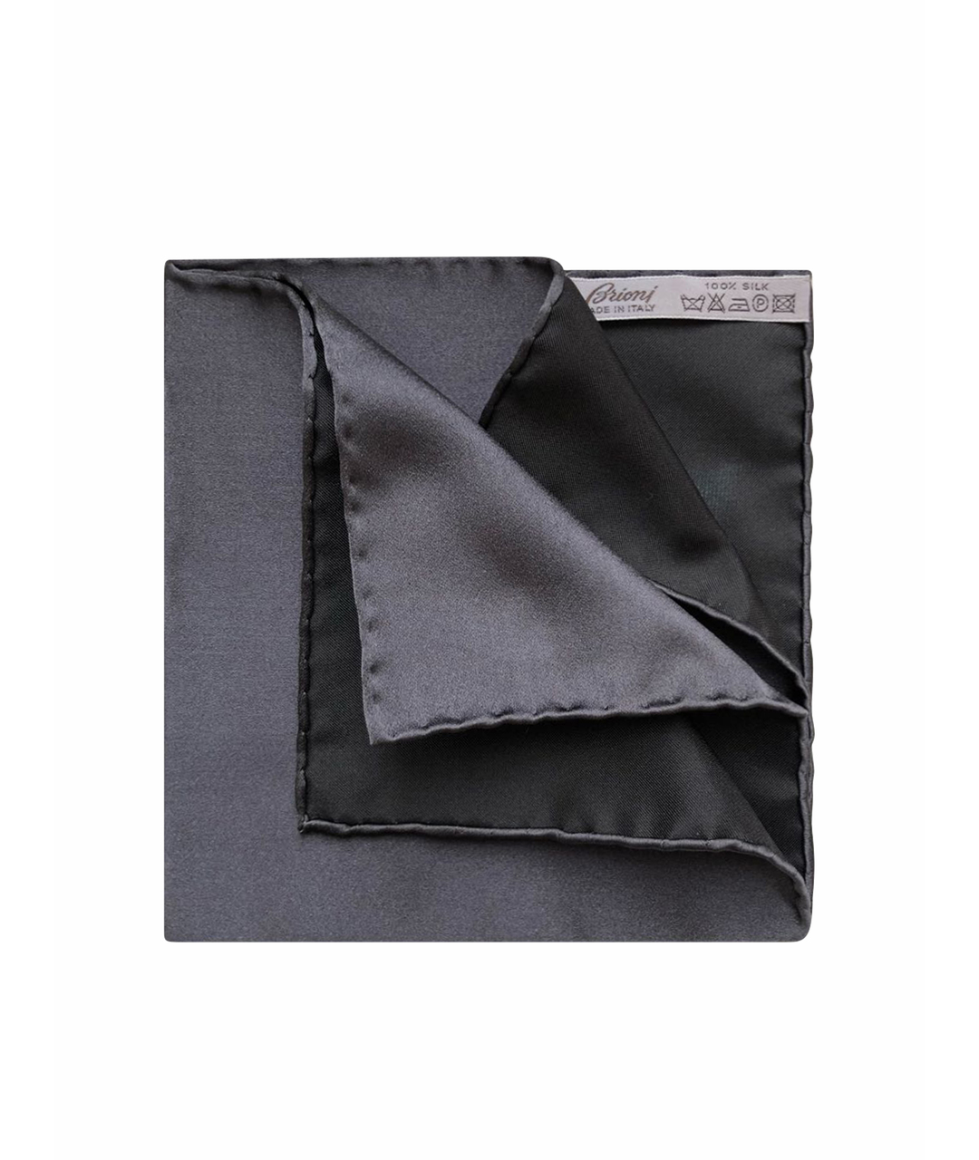 BRIONI Антрацитовый шелковый платок, фото 1