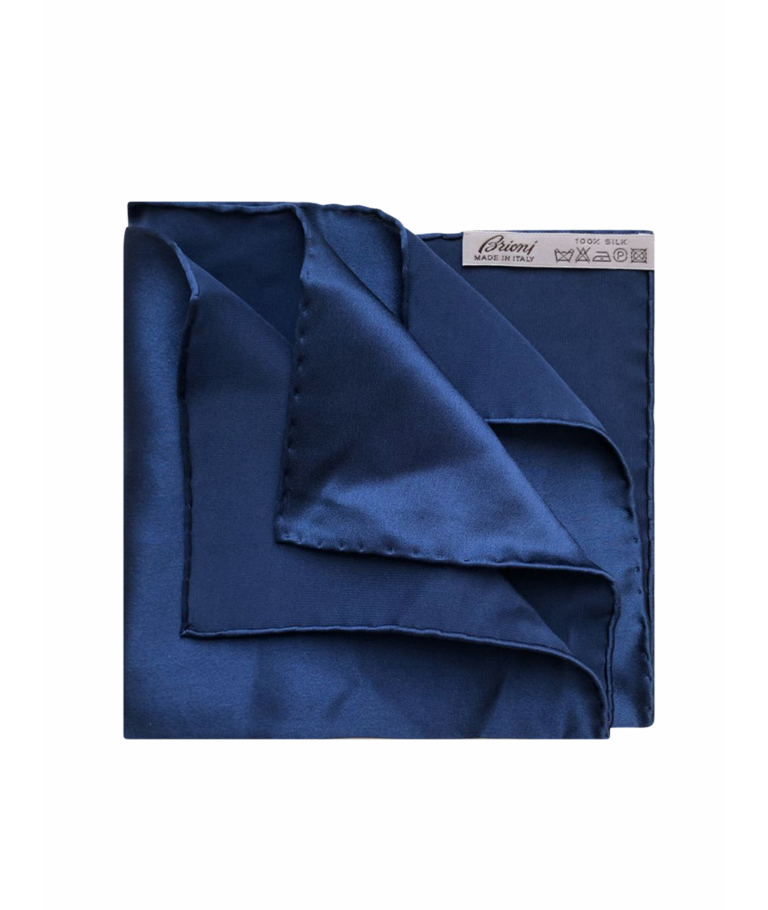 BRIONI Темно-синий шелковый платок, фото 1