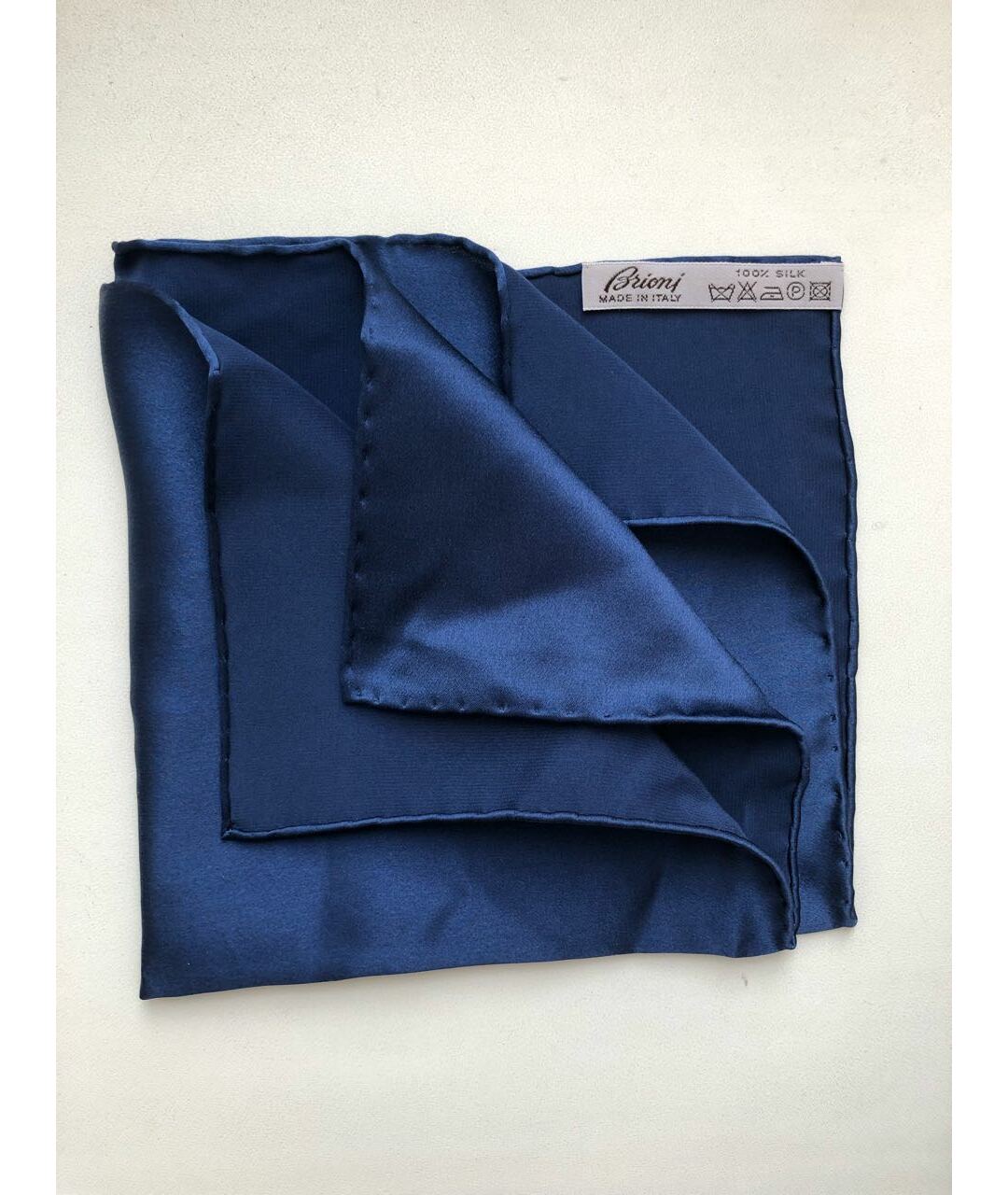 BRIONI Темно-синий шелковый платок, фото 4