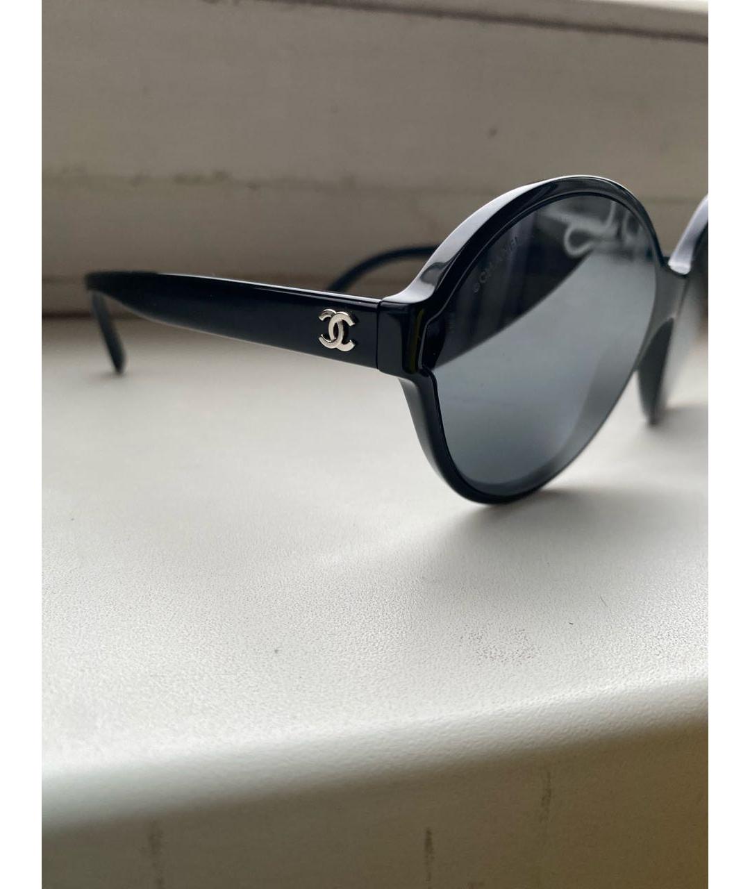 CHANEL Черные пластиковые солнцезащитные очки, фото 3