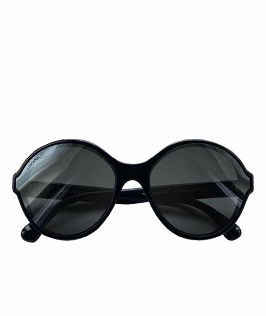 CHANEL Черные пластиковые солнцезащитные очки, фото 1