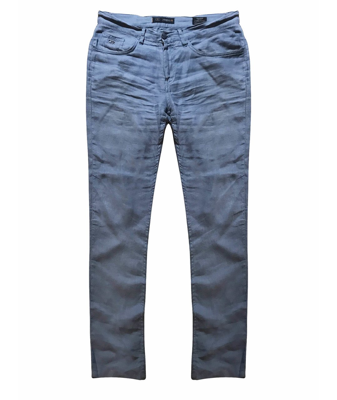 CERRUTI 1881 Голубые льняные классические брюки, фото 1