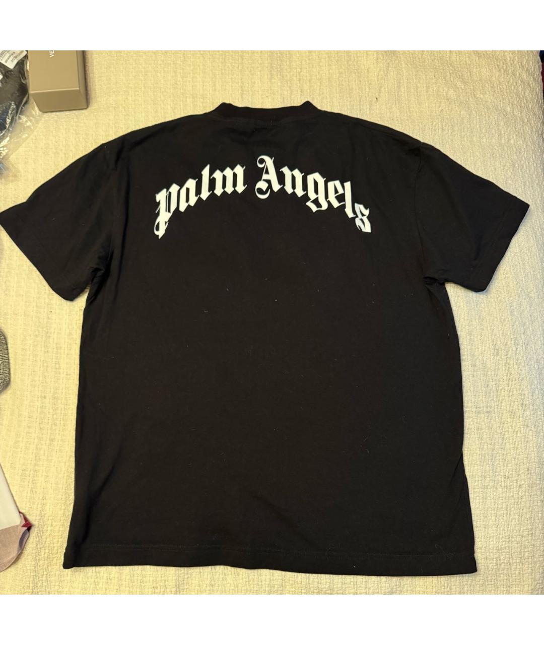 PALM ANGELS Черная хлопковая футболка, фото 2