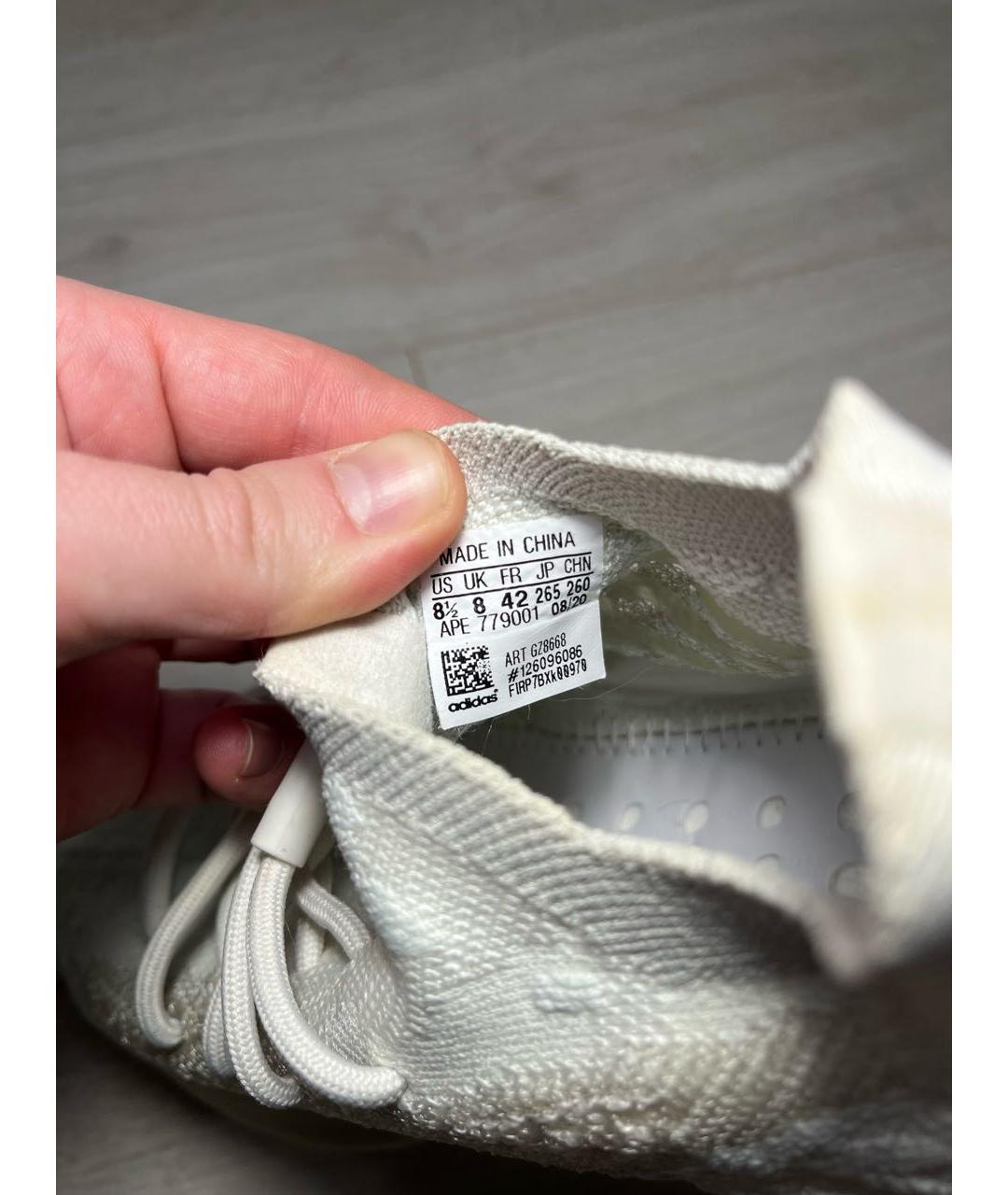 ADIDAS YEEZY Белые текстильные низкие кроссовки / кеды, фото 8