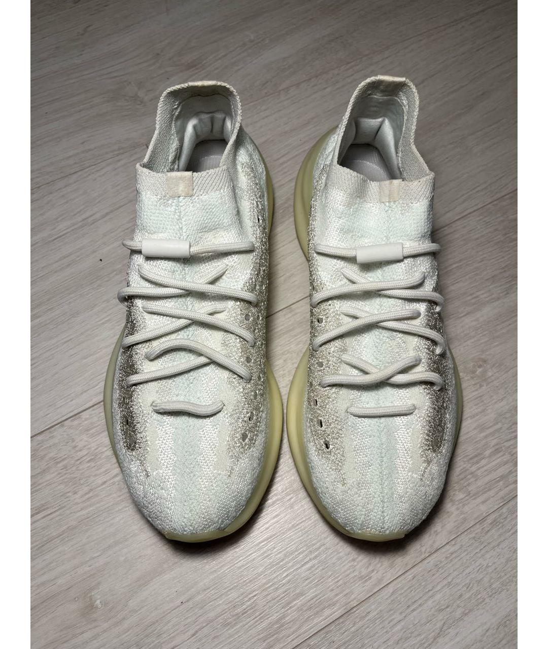 ADIDAS YEEZY Белые текстильные низкие кроссовки / кеды, фото 2