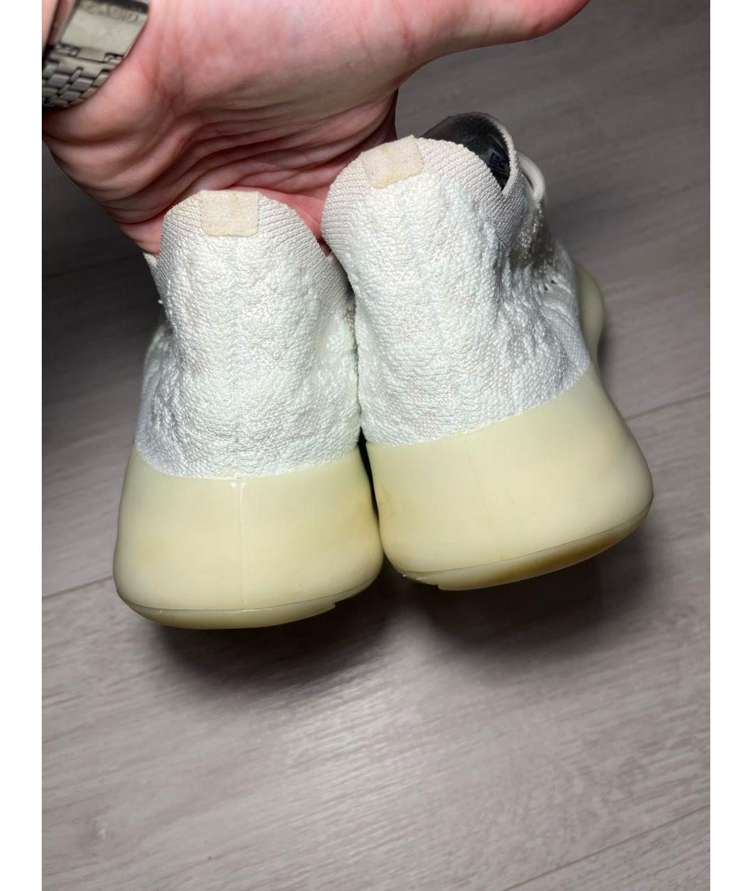 ADIDAS YEEZY Белые текстильные низкие кроссовки / кеды, фото 4