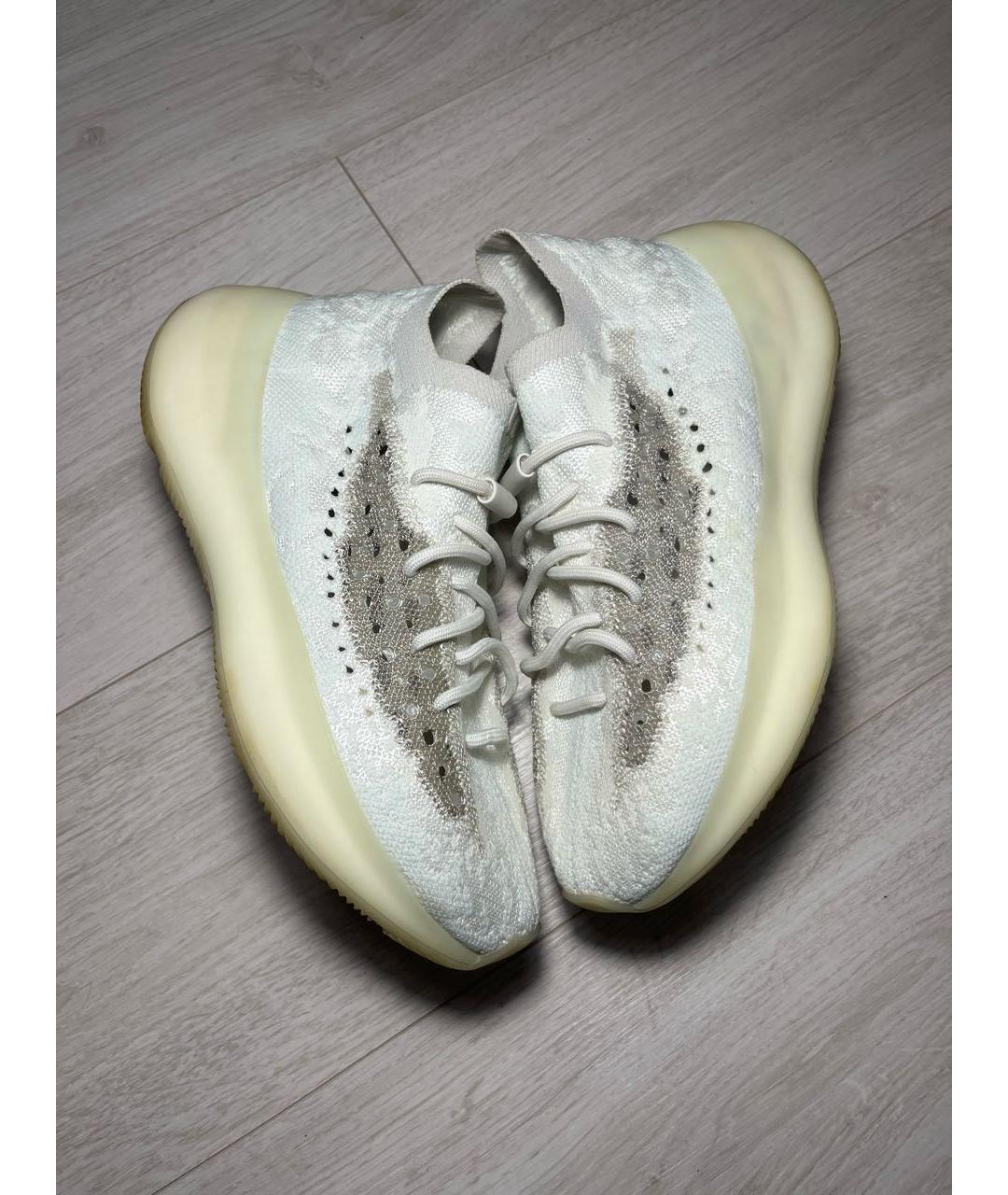 ADIDAS YEEZY Белые текстильные низкие кроссовки / кеды, фото 3