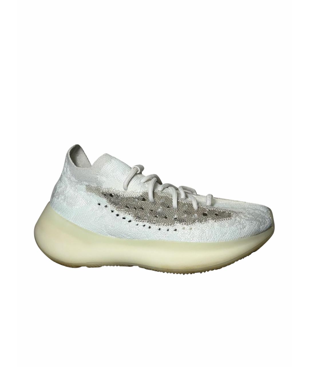 ADIDAS YEEZY Белые текстильные низкие кроссовки / кеды, фото 1