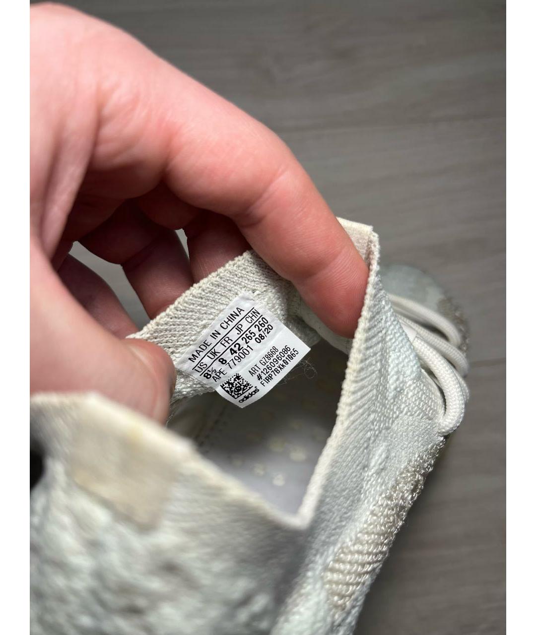 ADIDAS YEEZY Белые текстильные низкие кроссовки / кеды, фото 7