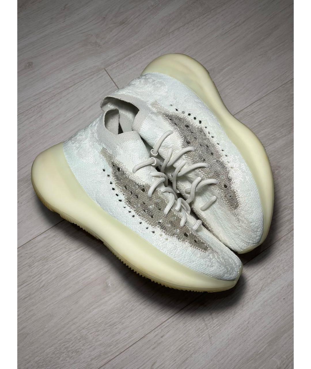 ADIDAS YEEZY Белые текстильные низкие кроссовки / кеды, фото 9