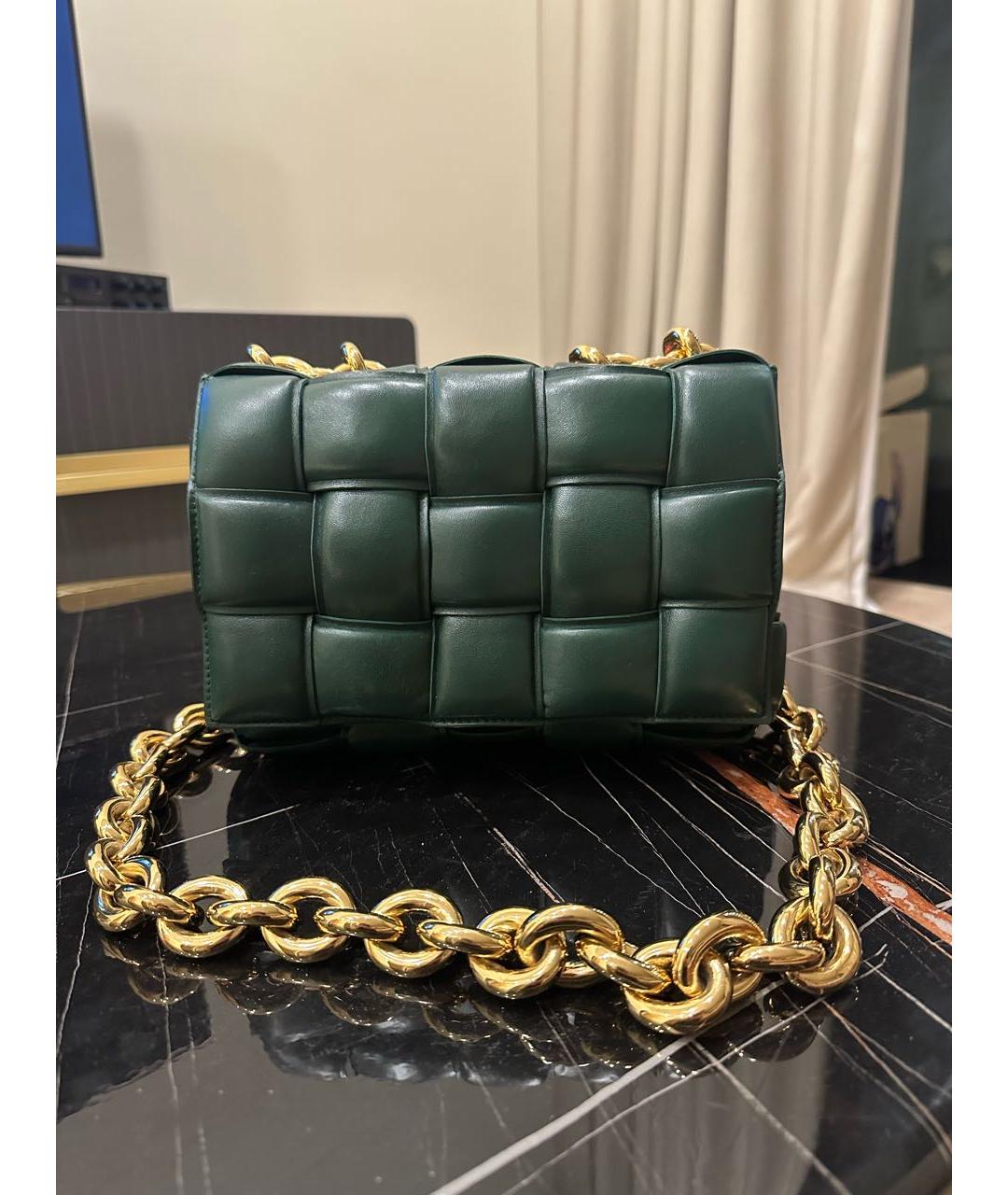 BOTTEGA VENETA Зеленая кожаная сумка через плечо, фото 2