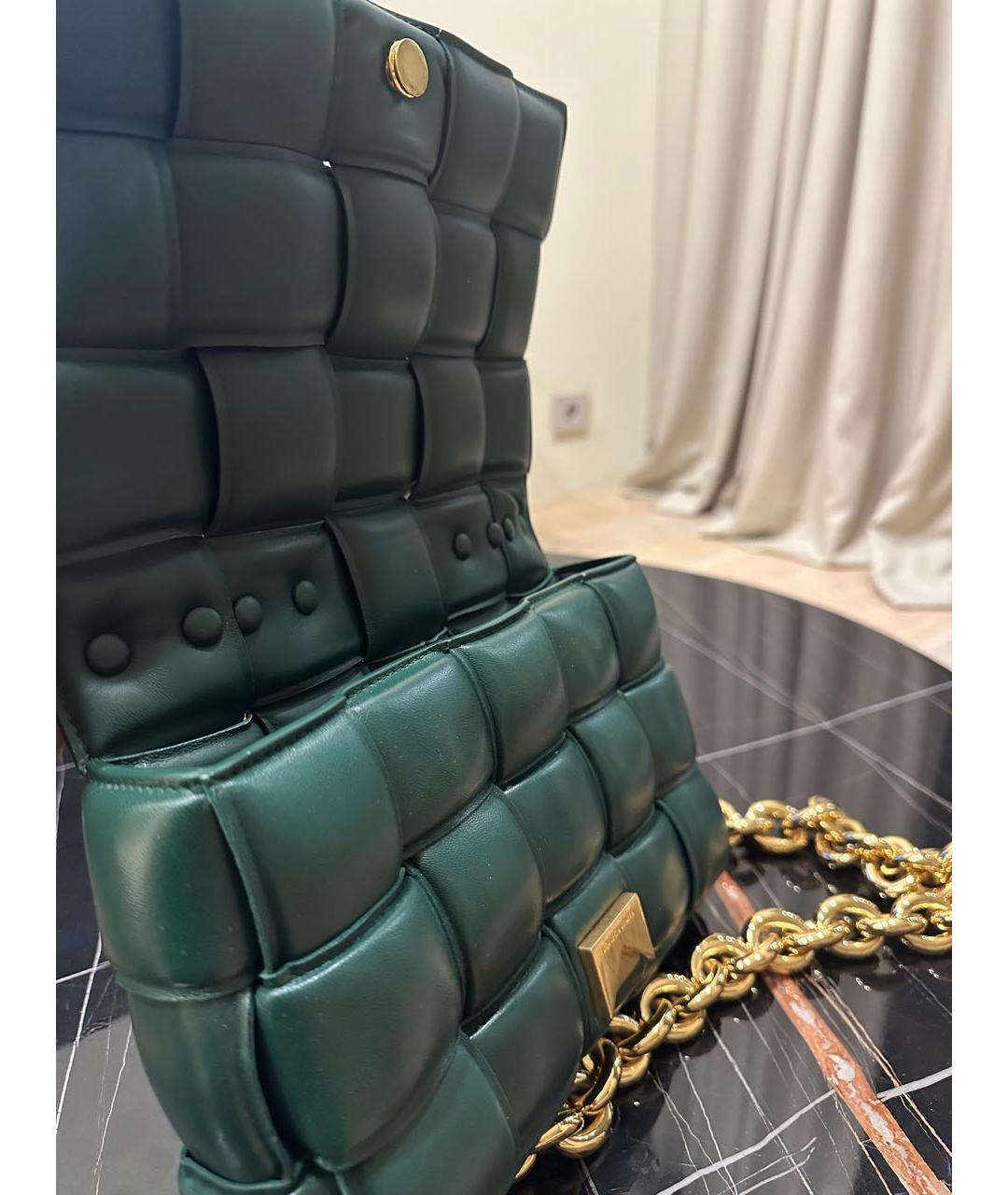 BOTTEGA VENETA Зеленая кожаная сумка через плечо, фото 5