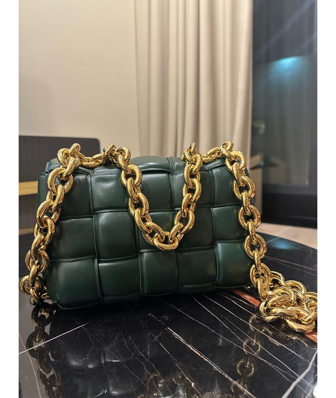 BOTTEGA VENETA Зеленая кожаная сумка через плечо, фото 4