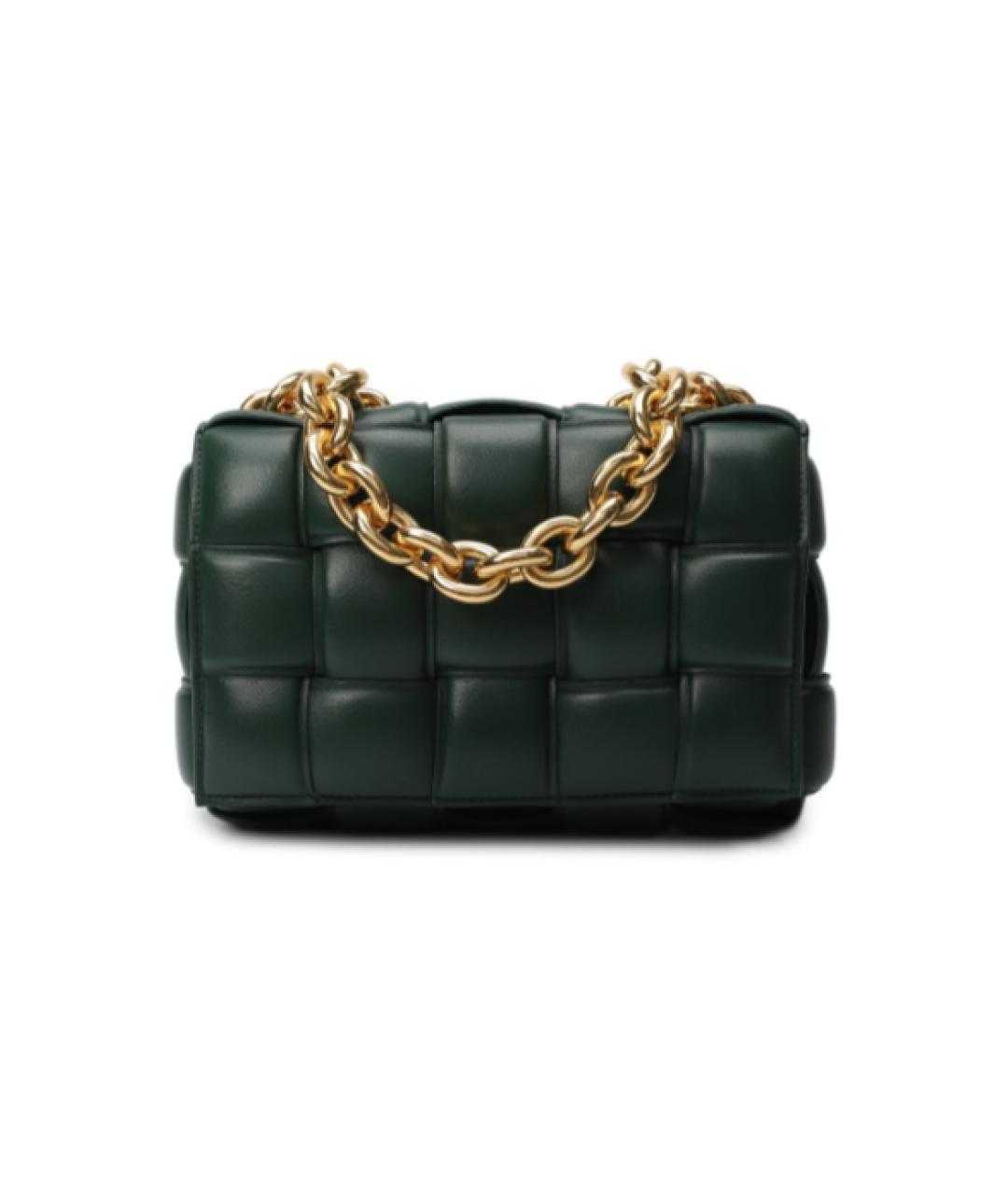 BOTTEGA VENETA Зеленая кожаная сумка через плечо, фото 1