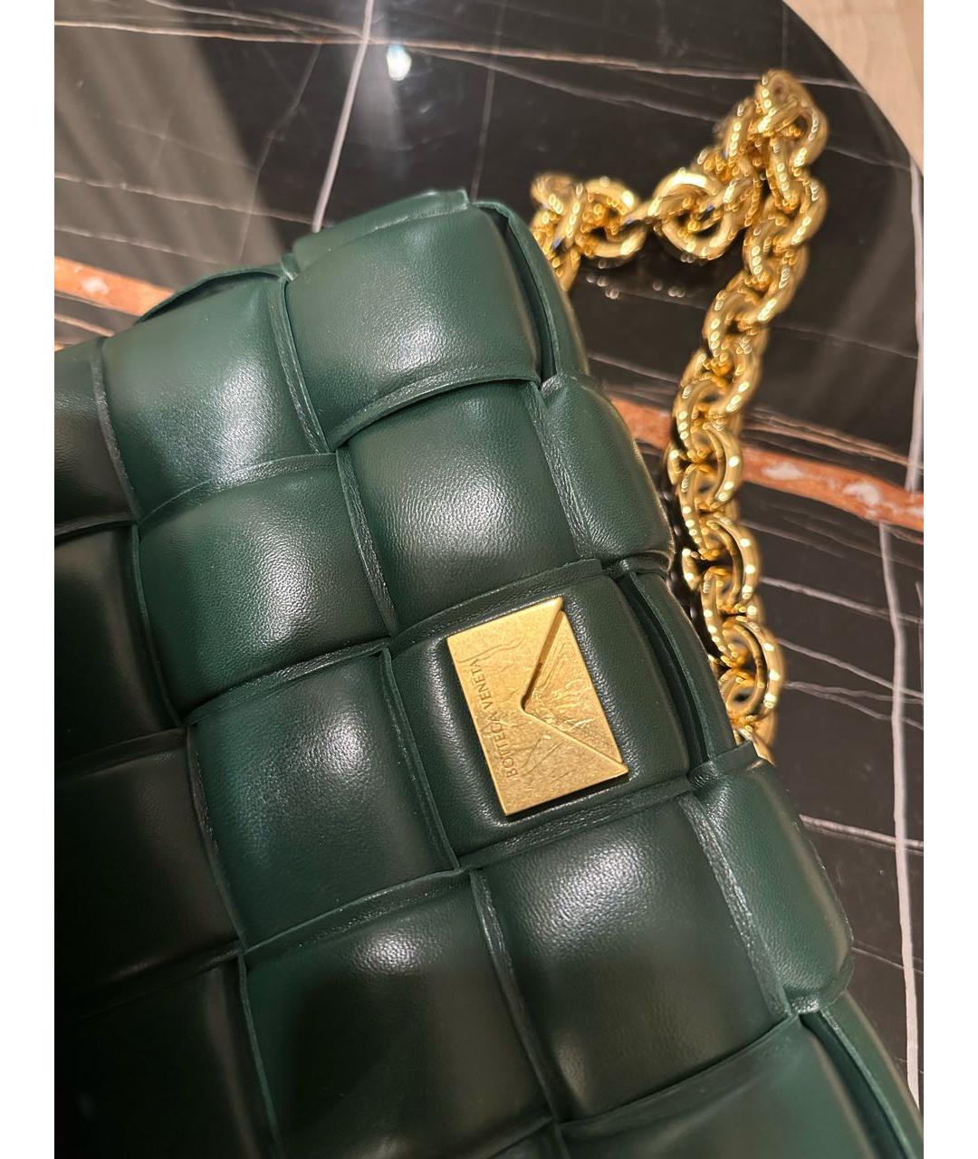 BOTTEGA VENETA Зеленая кожаная сумка через плечо, фото 6