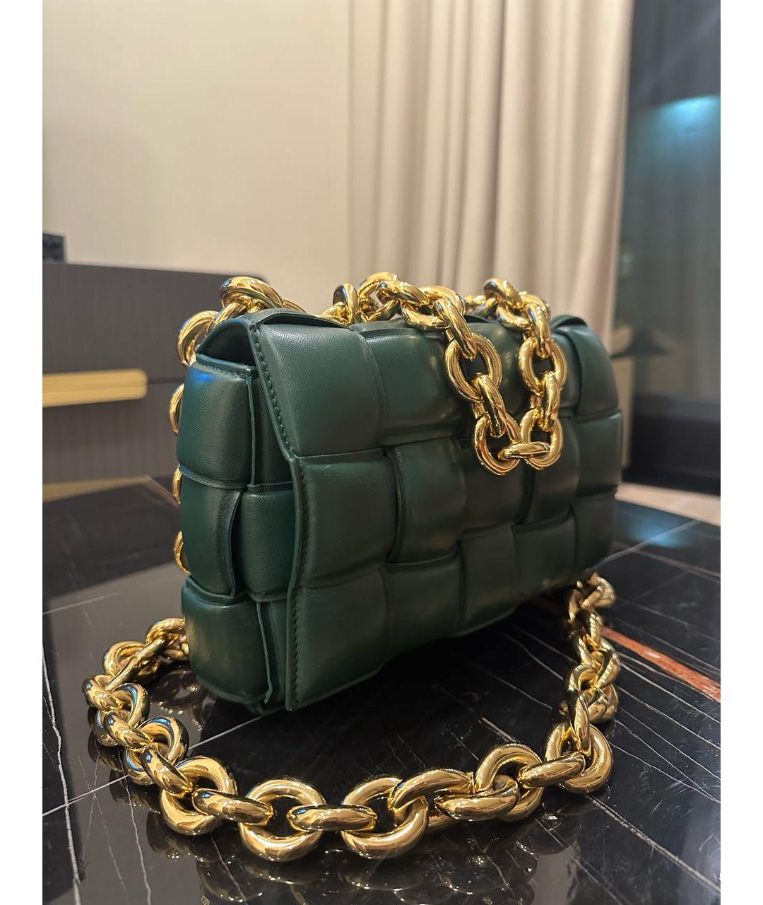 BOTTEGA VENETA Зеленая кожаная сумка через плечо, фото 3