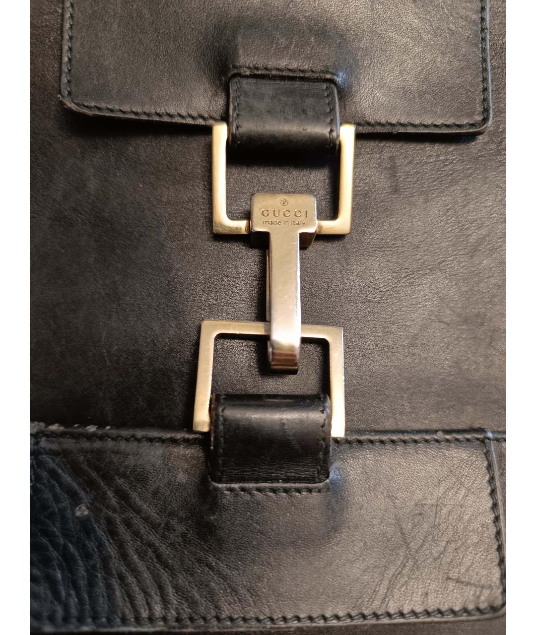 GUCCI Черная кожаная сумка через плечо, фото 2