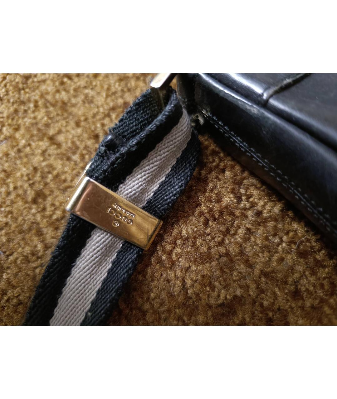 GUCCI Черная кожаная сумка через плечо, фото 3