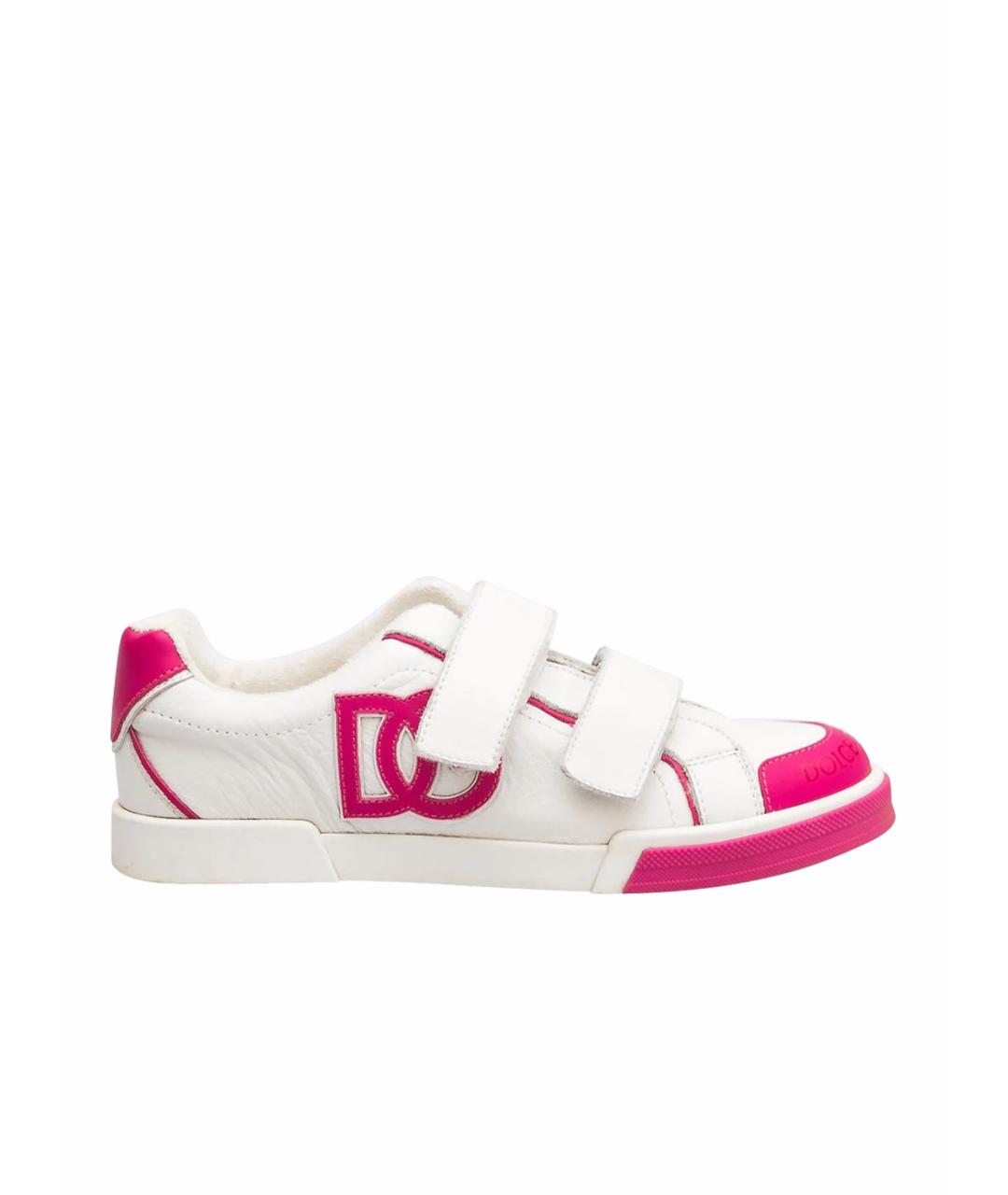 DOLCE&GABBANA Белые кожаные кеды, фото 5