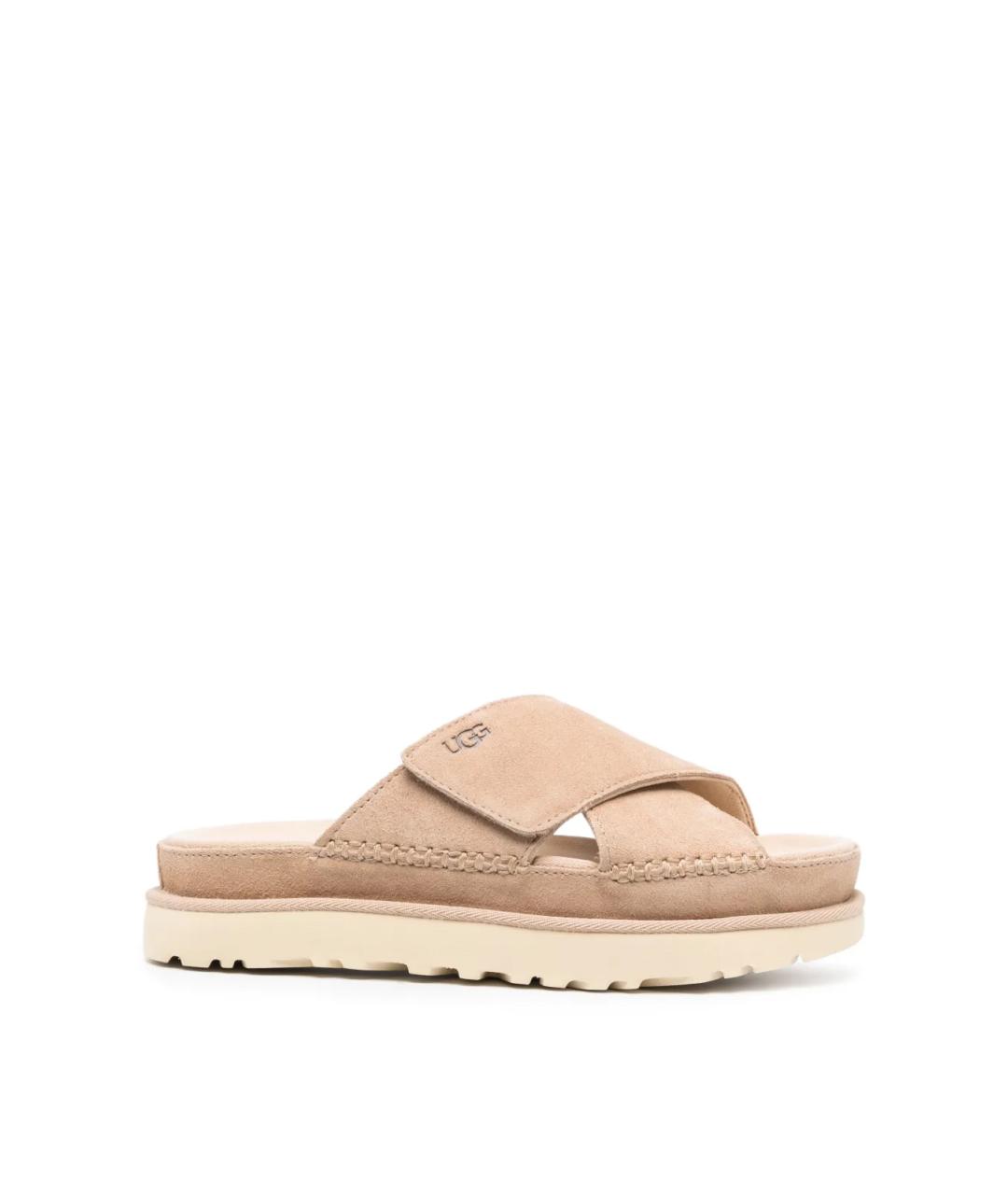 UGG AUSTRALIA Бежевые замшевые сандалии, фото 1