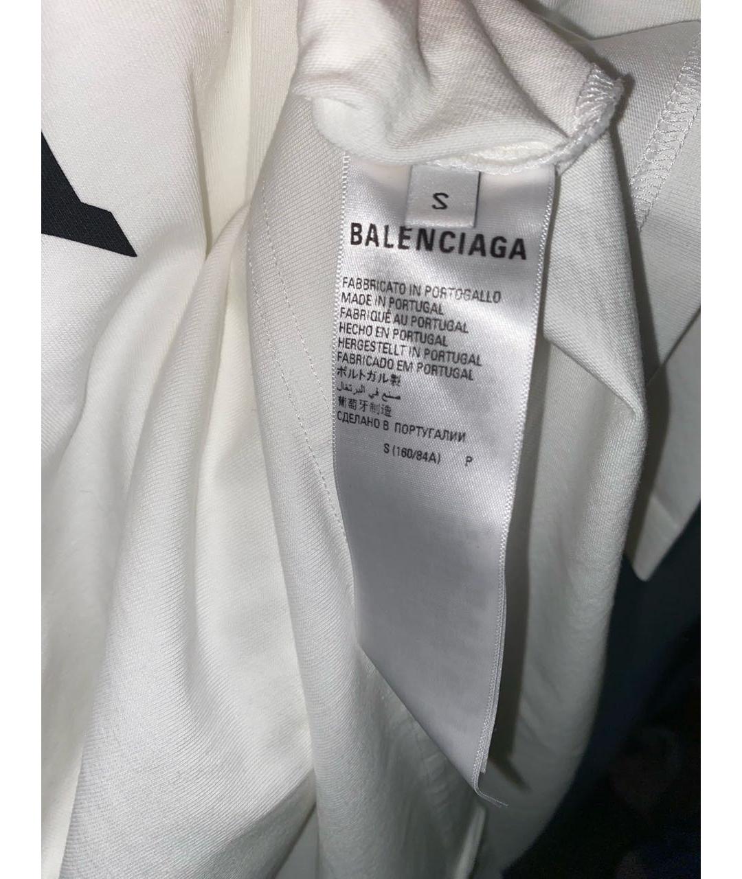 BALENCIAGA Белая хлопковая футболка, фото 7