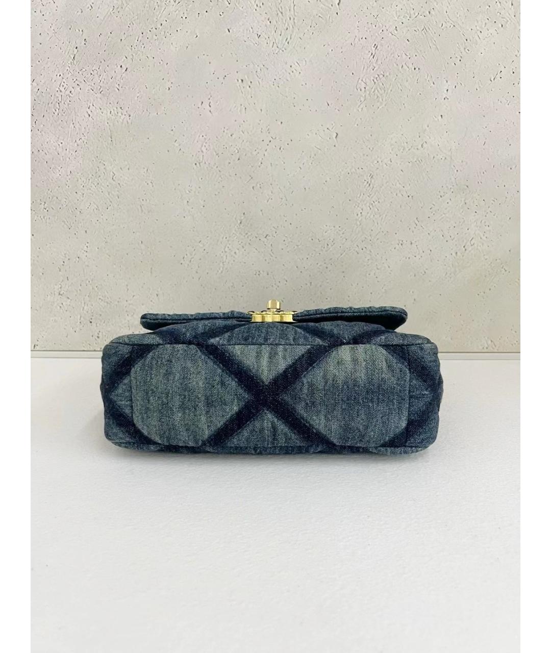 CHANEL Голубая деним сумка через плечо, фото 5