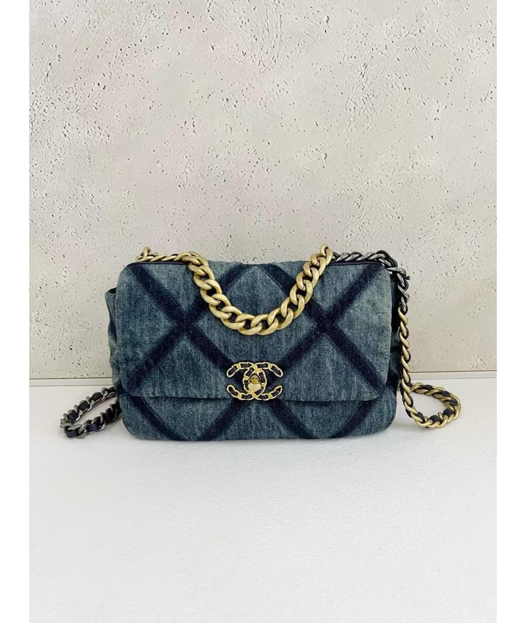 CHANEL Голубая деним сумка через плечо, фото 7