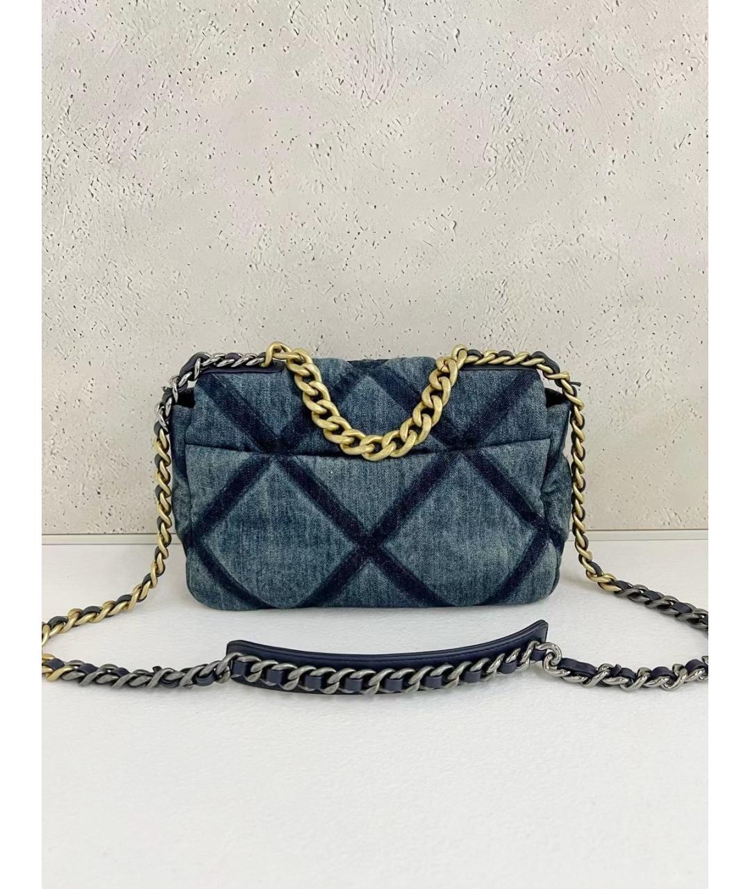 CHANEL Голубая деним сумка через плечо, фото 2