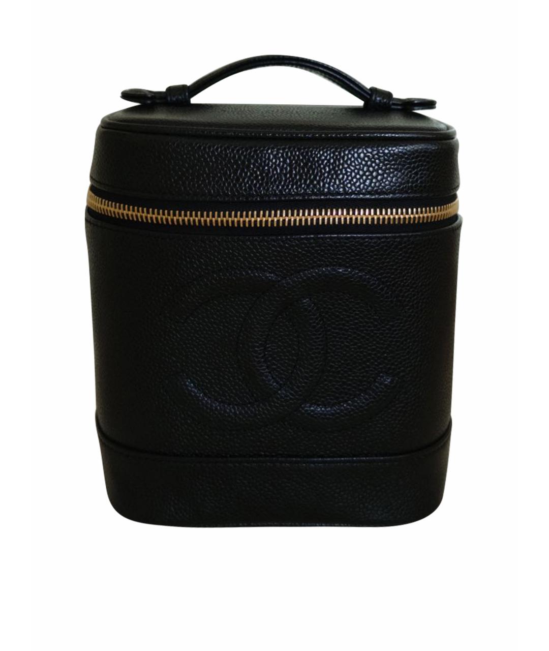 CHANEL Черная кожаная сумка с короткими ручками, фото 1